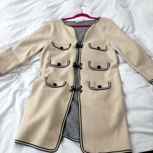 Vintage MOSCHINO Lightweight Military Type Jacket Cream w/ Black Details | US 10